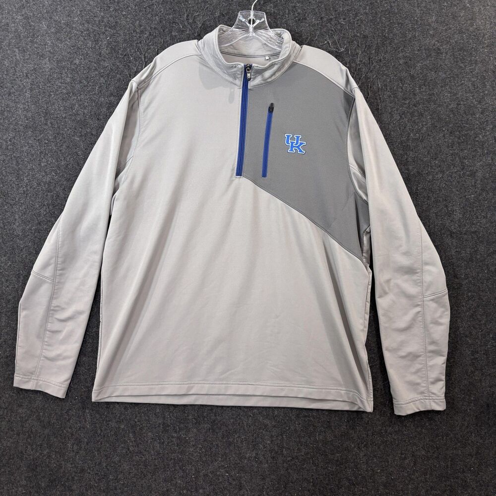 Kentucky Wildcats Pullover Men's XL Gray 1/4 Zip Cutter & Buck Golf UK